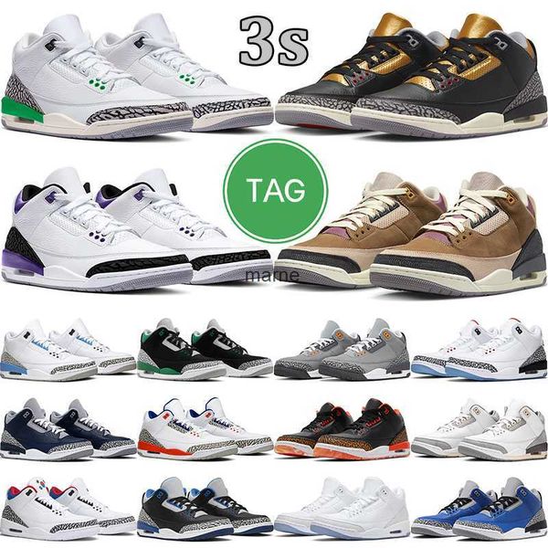

men women 3s basketball shoes winterized archaeo brown lucky green unc jumpman 3 black cement rust pink throw line fire red mens