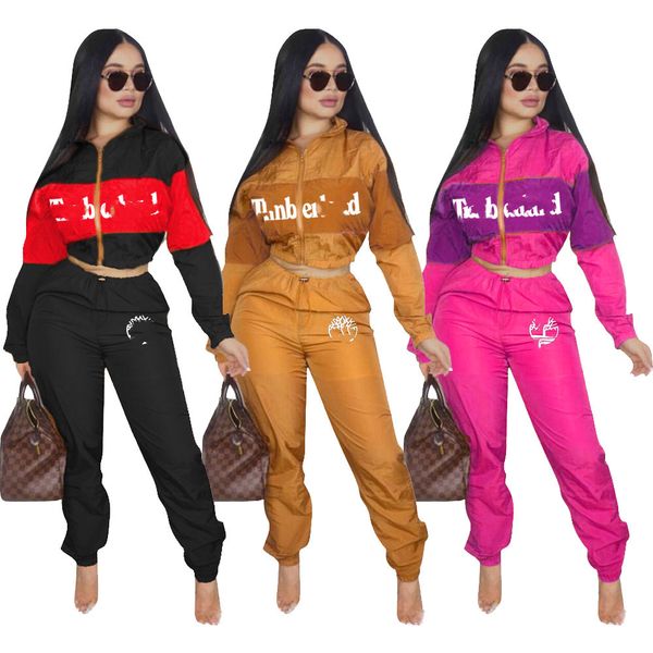 

designer brand tracksuits women two piece sets letter embroidery jacket pants ladies outfits long sleeve sweatsuit panelled clothes jogging, Gray