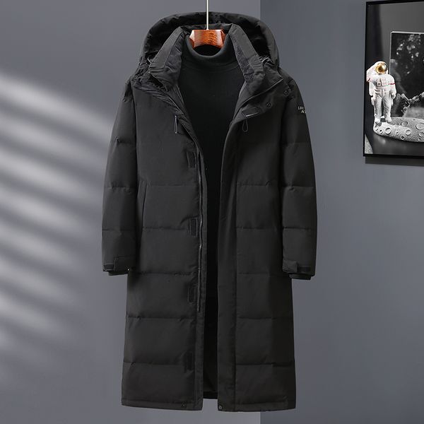 

men's down parkas fashion winter jackets men hooded thicken warm white duck coats black/white puffer jacket overcoat 221206