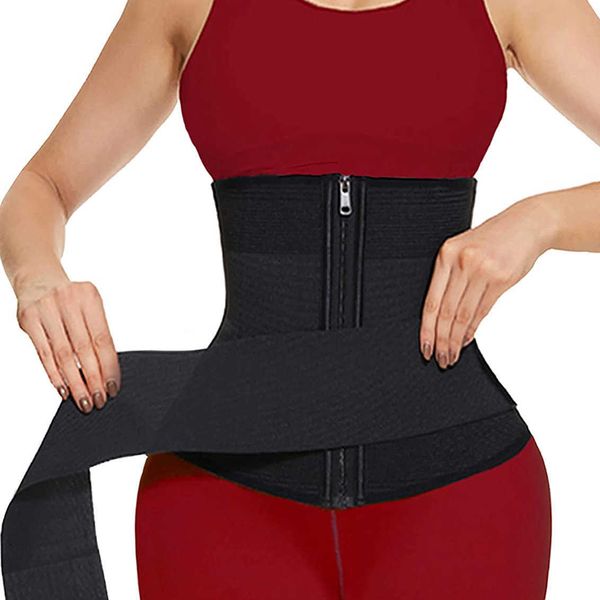 

slimming belt bandage tummy wrap zipper waist body shaper corset shapewear women slimming modeling strap snatch me up detachable belt t22120