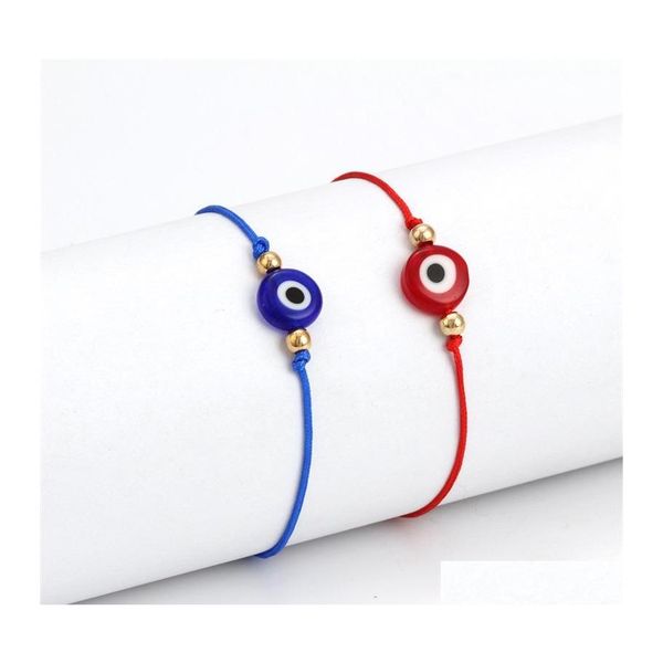 

charm bracelets 20pcs/lot lucky string evil eye red cord adjustable bracelet diy jewelry yn1lu y7ejq 393 q2 drop delivery bracelets dh5z2, Golden;silver