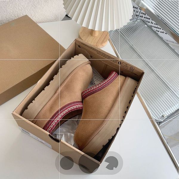 

tazz slipper tasman men women boot fur slides birk clos boston austrilia winter warm leather slipper thick bottom platform desinger indoor b, Black