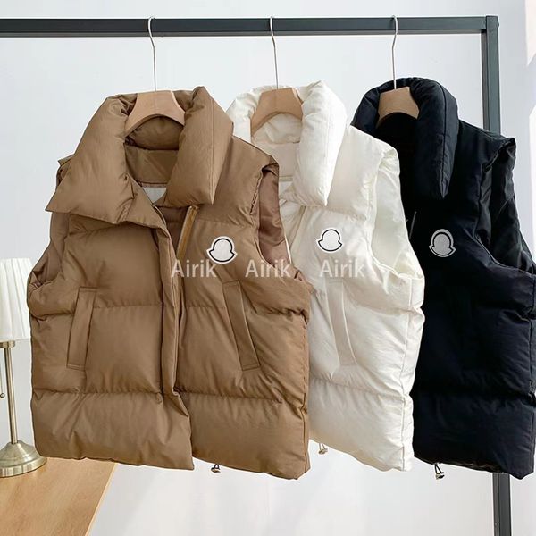 

women's down jacket monclair vests keep warm mens stylist winter fashion outerwear thicken outdoor essential cold protection casual bod, Black;white