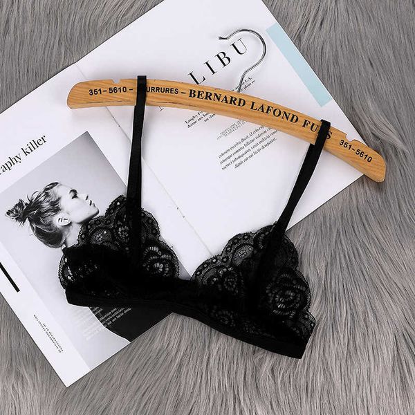

women's thin bra without chest pad fashion lace lingerie cutout back buckle tube underwear summer clothes, Red;black