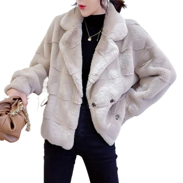 

women's wool blends real mink fur coats women genuine long warm coat ladies winter slim lapel collar solid outerwear oversize natural 2, Black