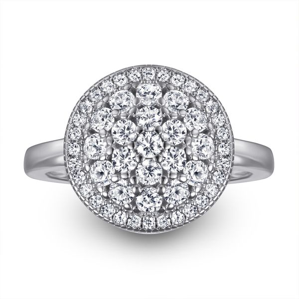 

wedding accessories pure silver engagement rings fadeless single round diamond birdal ring proposal ring no fading ladies jewelry tl-264, White