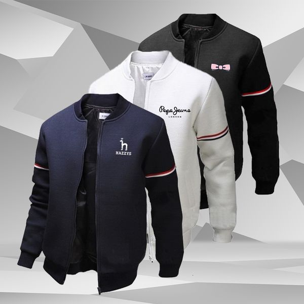 

mens jackets casual baseball uniforms jacket brand print bomber hip hop sport zipper coats stand collar long sleeve streetwear 221206, Black;brown