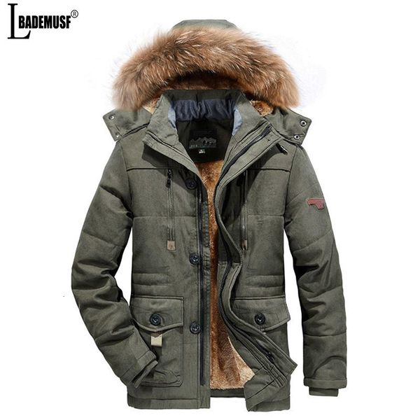 

men s down parkas autumn winter fleece warm removable hooded military tactical thick windproof coat outwear 221206, Black