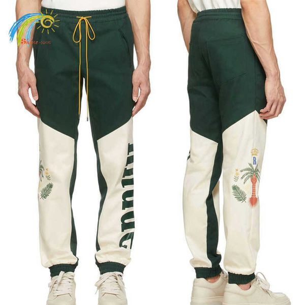 

men's pants 2022fw letter coconut dove printing drawstring sweatpants men women 1 1 loose patchwork overalls inside tags t221205, Black