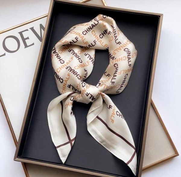 

22ss 20style 7070cm designer letters print silk scarf headband for women fashion long bag scarves paris shoulder tote luggage rib6789633, Blue;gray
