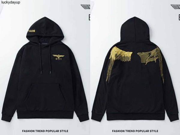 

men's hoodies designer sweatshirts boys fashion hoodie autumn embroidery wings casual men women streetwear hoodie, Black