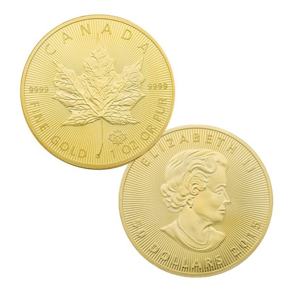 

arts and crafts canada maple leaf commemorative coin gold plated coin commonwealth queen's commemorative coins craft collectibles