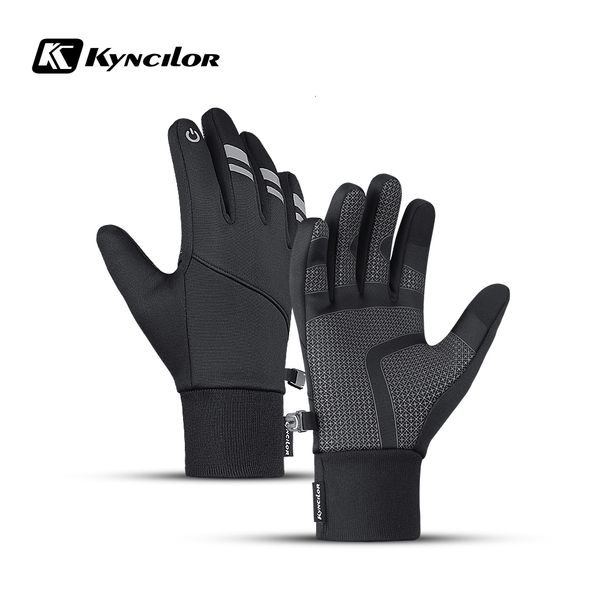 

five fingers gloves men winter cycling touch screen waterproof windproof bicycle sports mitten warm fleece bike motorcycle ski riding 221205, Blue;gray