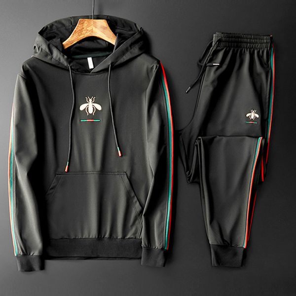 

men's tracksuits autumn winter casual men sets clothing tracksuit sportsuit hoodies sportswear hooded sweatshirt pant pullover two piec, Gray
