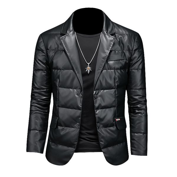 

sheepskin leather down parkas suit down jacket men autumn winter warm coat blazers slim winbreakers waterproof plus size black 4xl 5xl
