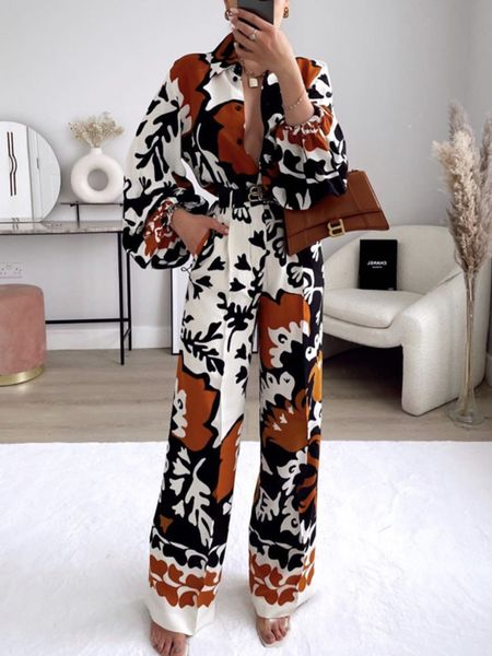 

women's pants capris traf print wide leg pleated mid wasit woman trousers vintage office baggy for streetwear aesthetic 221205, Black;white