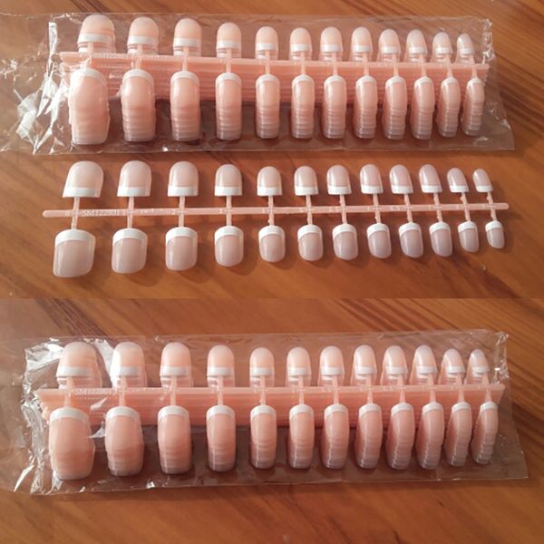 

nail practice display wholesale 10 kits full cover french fake nails nude natural manicure nail tips faux ongle false nail for office salon