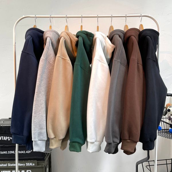 

men's hoodies sweatshirts privathinker solid color fleece men oversized hoodie autumn winter warm hooded pullovers male 221206, Black