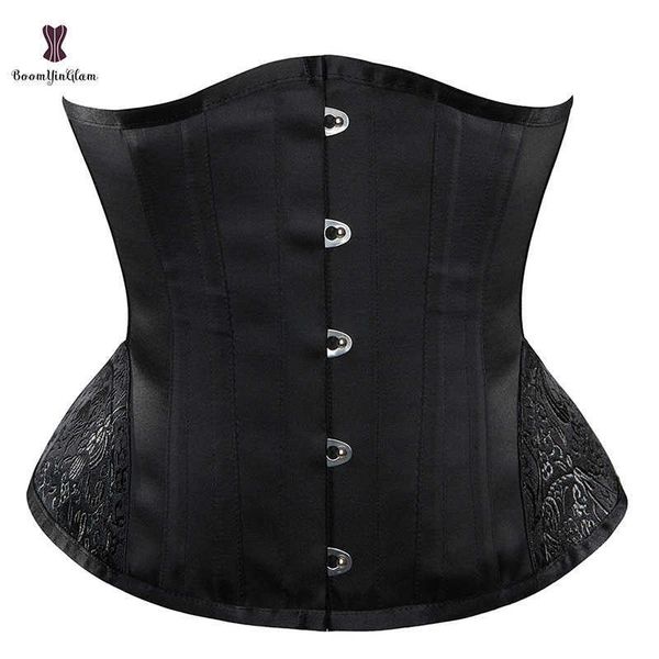 

slimming belt 5 metal busk closure plus size xxs to 6xl shaper front 27cm/10.63' steel bone corset satin underbust corselet women with