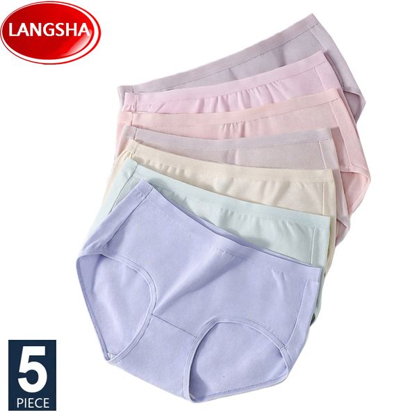 

women's panties 5pcs cotton panty briefs breathable women underwear lingerie for female ladies solid young girls pantys underpants 2212, Black;pink