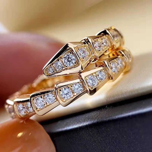 

designer bugar rings 925 silver snake ring rose gold girltslh