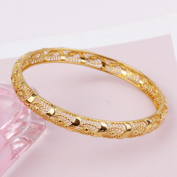 

ethnic style women bangle bracelet solid 18k yellow gold filled classic fashion women jewelry gift, Black