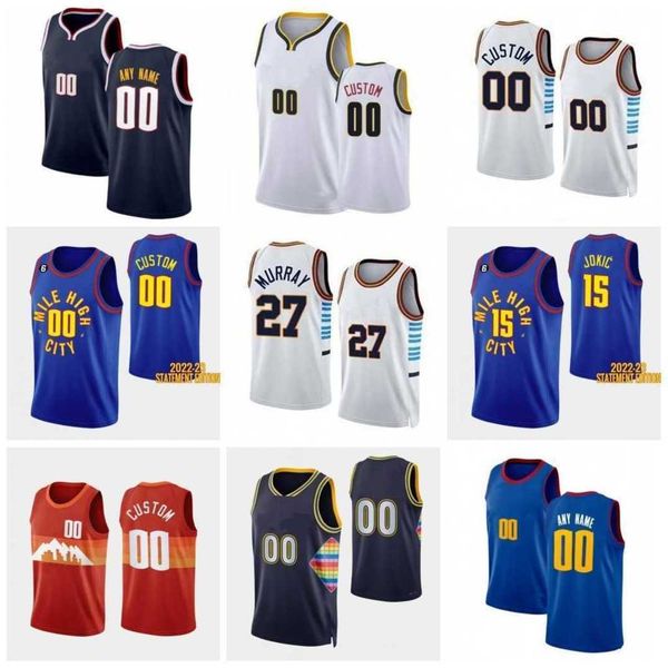 

nikola jamal murray jokic custom basketball jerseys michael porter jr. denvers carmelo anthony nugget aaron gordon bones hyland jeff green i, Black;red