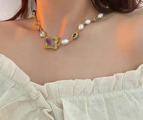 

ins necklace new in luxury fine jewelry chain necklace for womens pendant k gold heart designer ladies fashion pearl saturn pearl channel, Silver