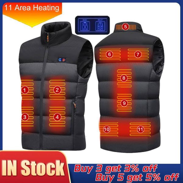 

men's vests 3-13 areas heated men jacket winter womens electric usb heater tactical man thermal body warmer coat 221206, Black;white