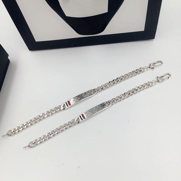 

fashion bracelets chain women bangle luxury designer jewelry 925 silver plated stainless steel wedding lovers gift jewelry accessories no bo, Black