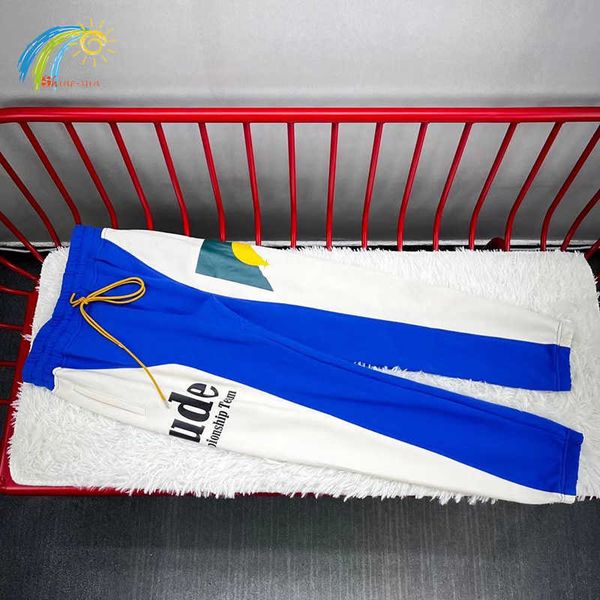 

men's pants 2023 new blue splicing patchwork pants men women jogger cotton sweatpants moonlight sunset hip hop trousers t221205, Black