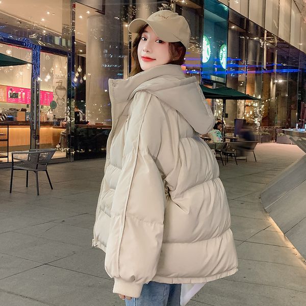 

women s down parkas winter coat women thickened bread jacket short korean fashion loose cotton padded 221205, Black