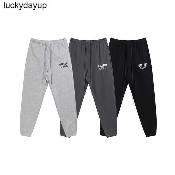 

men's pants designer galery dept classic basic letter print men's women's color leggings fashion loose pants, Black