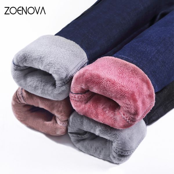 

women's pants capris zoenova warm lamb fleece women winter y2k denim skinny stretch jeans high waist street fashion casual female leggi, Black;white