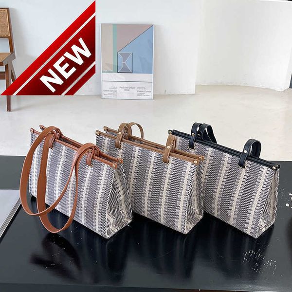 

designer bags for women triumphal arch bag women 2023 new canvas tote high capacity korean stripe fashion small shoulder factory direct sale