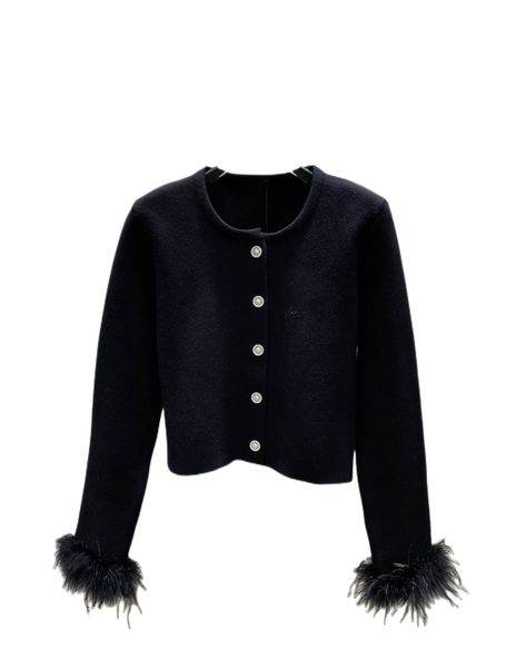 

the latest customized wool yarn knitted cardigan in early spring 2023, White;black