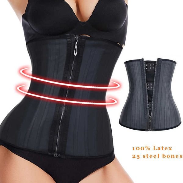 

slimming belt latex waist 25 steel bones belly sheath slimming corsets with zipper modeling strap body shapers colombian girdles t221205