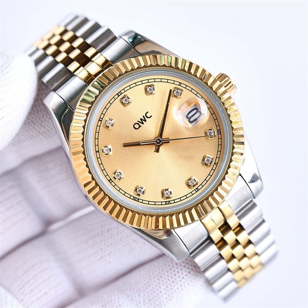 

automatic men mechanical watches full stainless steel luminous waterproof 41mm women watch couples style classic wristwatches montre de luxe, Slivery;brown