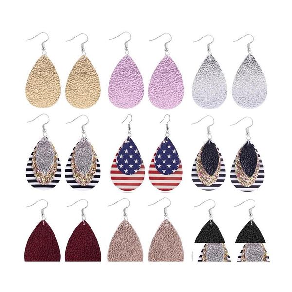 

dangle chandelier american flag earrings for women leather dangle earring girls cute teardrop national flags 4th of jy c3 drop del dho28, Silver