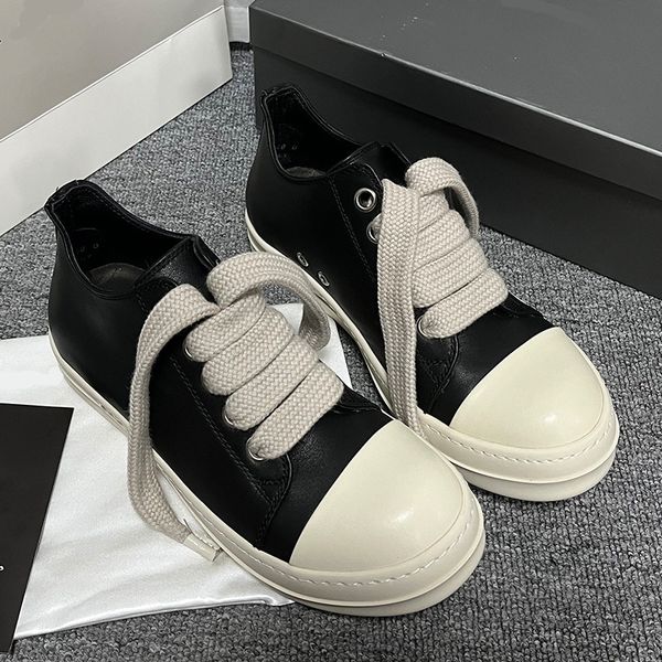

rick men's casual shoes street leather cover low ro owens women's sports shoes, Black