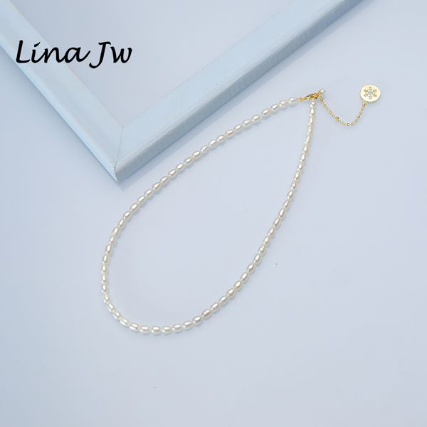 

pendant necklaces genuine natural freshwater white pearl necklace jewelry 5-6mm drop shape with flower for women design 221205, Silver