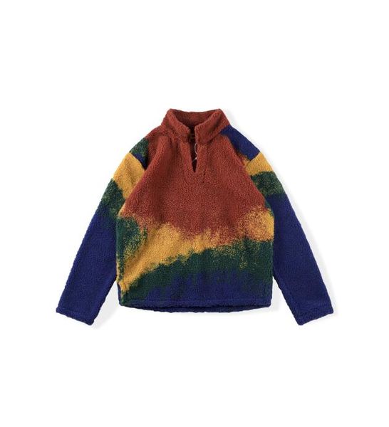 

cp hoodies high street tide ins men's and women's rainbow woven fleece loose fit pullover sweatshirt, Black