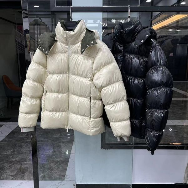 

women's down parkas the down jacket men and women in the same style thickened short hooded warm trend coat 221205, Black