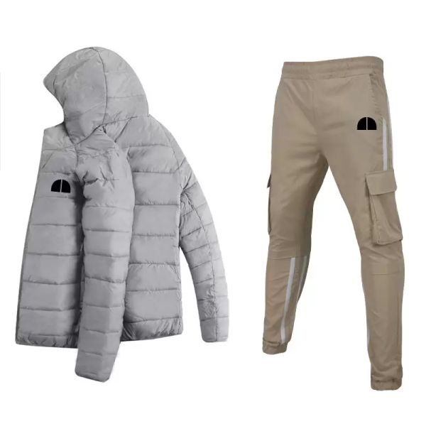 

men sets winter fitness train tracksuit mens fleece slim cotton set gym outdoors sport tracksuits woman casual autumn jogging sweatpants top, Gray