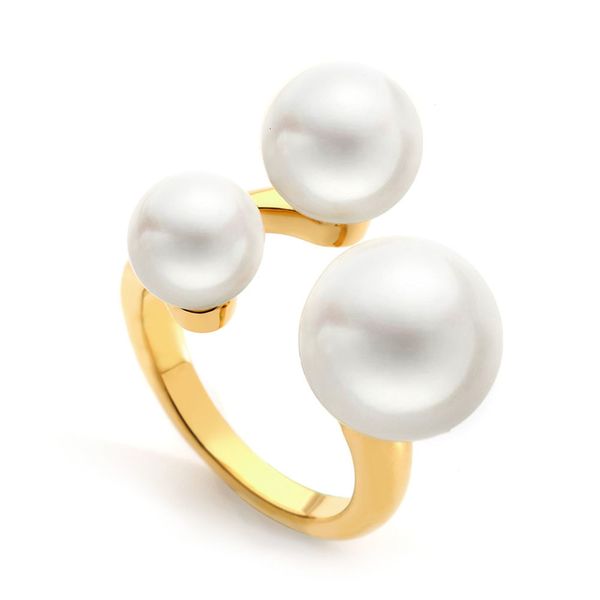 

band rings rings varole beautiful pearl ring gold color ladies midi knuckle for women fashion jewelry bague femme anillos 221206, Silver