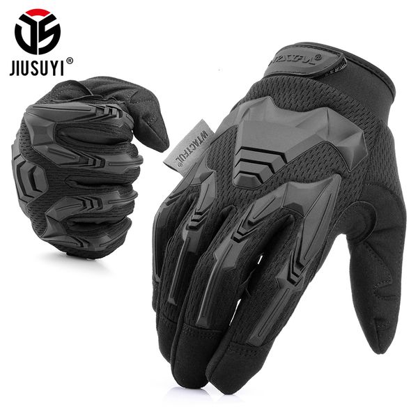 

five fingers gloves tactical military army paintball shooting airsoft combat bicycle rubber protective antiskid full finger glove men women, Blue;gray
