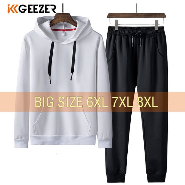 

men's tracksuits men hoodie 5xl 6xl 7xl 8xl overalls tracksuit set sweatshirts pants casual hoodies pullovers street black hoody street, Gray