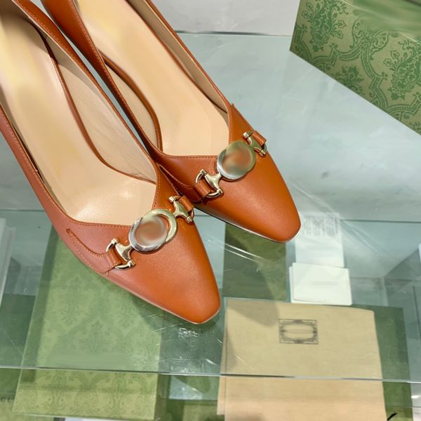 

2023 high heel shoes wedding shoe real leather pointed toes women nude black patent leathers size 35-40 -g049