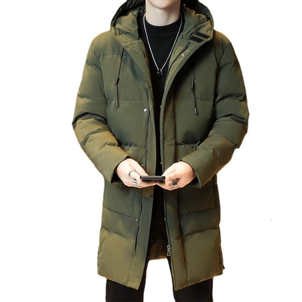 

men s down parkas jacket for winter parka thick warm hooded long overcoat male coats clothing outwear chamarras para hombre 221205, Black