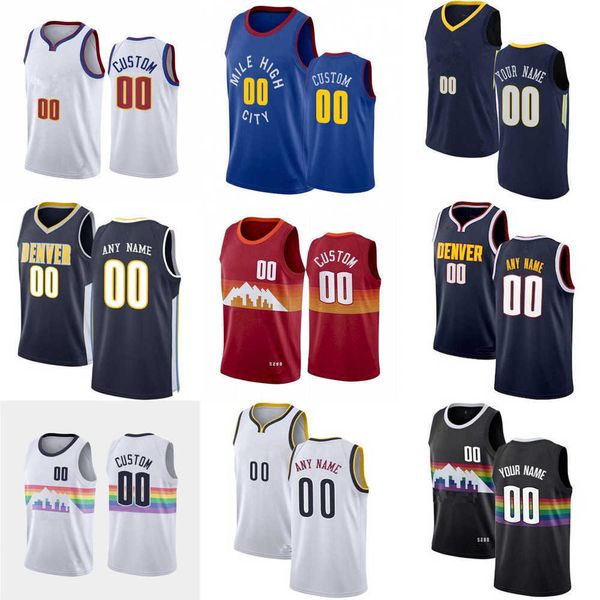 

75th custom jersey denver''nuggets''men women youth nikola 15''jokic jamal 27 murray 50 aaron gordon 1 michael, Black;red